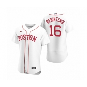 Men's Boston Red Sox #16 Andrew Benintendi Nike White Authentic 2020 Alternate Jersey