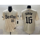 Men's Boston Red Sox #16 Jarren Duran Cream Gothic Vapor Limited Stitched Baseball Jersey