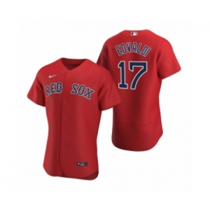 Men's Boston Red Sox #17 Nathan Eovaldi Nike Red Authentic 2020 Alternate Jersey