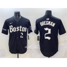 Men's Boston Red Sox #2 Alex Bregman Black Gothic Vapor Limited Stitched Baseball Jersey