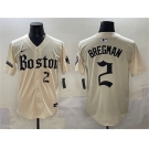 Men's Boston Red Sox #2 Alex Bregman Cream Gothic Vapor Limited Stitched Baseball Jersey