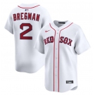 Men's Boston Red Sox #2 Alex Bregman White 2024 Home Limited Stitched Baseball Jersey