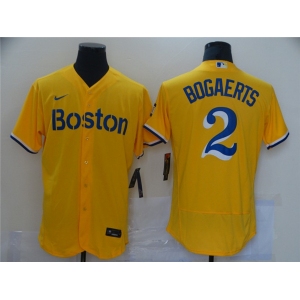 Men's Boston Red Sox  #2 Xander Bogaerts Nike Gold Flex Base Authentic Collection MLB Jersey