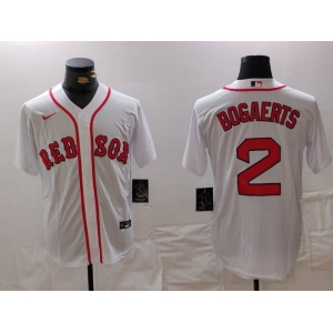 Men's Boston Red Sox #2 Xander Bogaerts White Cool Base Stitched Jersey