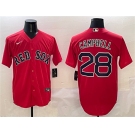 Men's Boston Red Sox #28 Kristian Campbell Red Cool Base Stitched Baseball Jersey