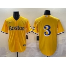 Men's Boston Red Sox #3 Ceddanne Rafaela Gold City Connect Stitched Baseball Jersey