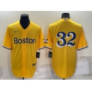 Men's Boston Red Sox #32 Matt Barnes Gold No Name 2021 City Connect Stitched MLB Cool Base Nike Jersey