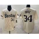 Men's Boston Red Sox #34 David Ortiz Cream Gothic Vapor Limited Stitched Baseball Jersey