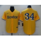 Men's Boston Red Sox #34 David Ortiz Nike Gold 2021 City Connect Replica Player Jersey