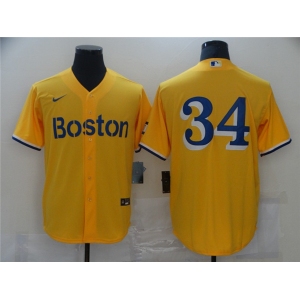 Men's Boston Red Sox #34 David Ortiz Nike Gold 2021 City Connect Replica Player Jersey