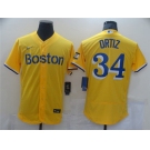 Men's Boston Red Sox #34 David Ortiz Nike Gold-Light Blue 2021 City Connect Player Jersey