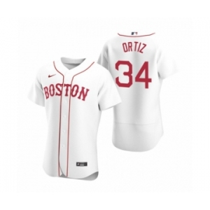 Men's Boston Red Sox #34 David Ortiz Nike White Authentic 2020 Alternate Jersey