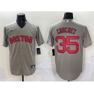 Men's Boston Red Sox #35 Garrett Crochet Gray Cool Base Stitched Baseball Jersey