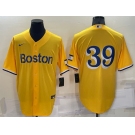 Men's Boston Red Sox #39 Christian Arroyo Gold No Name 2021 City Connect Stitched MLB Cool Base Nike Jersey