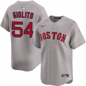 Men's Boston Red Sox #54 Lucas Giolito Gray 2024 Away Limited Stitched Baseball Jersey