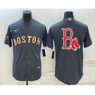 Men's Boston Red Sox Big Logo Grey 2022 All Star Stitched Cool Base Nike Jersey