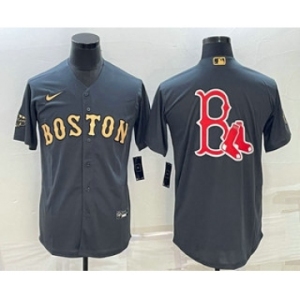 Men's Boston Red Sox Big Logo Grey 2022 All Star Stitched Cool Base Nike Jersey