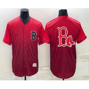 Men's Boston Red Sox Big Logo Nike Red Fade Stitched Jersey