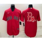 Men's Boston Red Sox Big Logo Red Stitched MLB Cool Base Nike Jersey