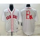 Men's Boston Red Sox Big Logo White Stitched MLB Cool Base Nike Jersey