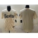 Men's Boston Red Sox Blank Cream Gothic Vapor Limited Stitched Baseball Jersey