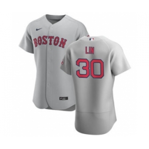 Men's Nike Boston Red Sox #30 Tzu-Wei Lin Gray Road 2020 Authentic Team Baseball Jersey