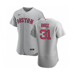 Men's Nike Boston Red Sox #31 Austin Brice Gray Road 2020 Authentic Team Baseball Jersey