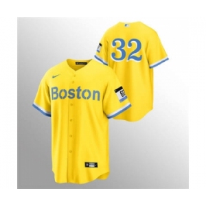 Men's Nike Boston Red Sox #32 Matt Barnes Gold 2021 City Connect Stitched Baseball Jersey