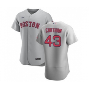 Men's Nike Boston Red Sox #43 C.J. Chatham Gray Road 2020 Authentic Team Baseball Jersey