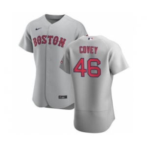 Men's Nike Boston Red Sox #46 Dylan Covey Gray Road 2020 Authentic Team Baseball Jersey
