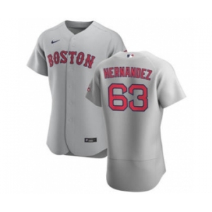 Men's Nike Boston Red Sox #63 Darwinzon Hernandez Gray Road 2020 Authentic Team Baseball Jersey