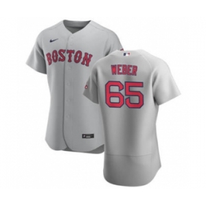 Men's Nike Boston Red Sox #65 Ryan Weber Gray Road 2020 Authentic Team Baseball Jersey