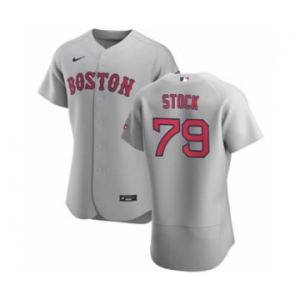 Men's Nike Boston Red Sox #79 Robert Stock Gray Road 2020 Authentic Team Baseball Jersey