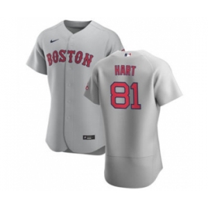 Men's Nike Boston Red Sox #81 Kyle Hart Gray Road 2020 Authentic Team Baseball Jersey