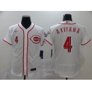 Men Cincinnati Reds #4 AKIYAMA Nike White Authentic 2020 Alternate Jersey