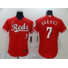 Men Cincinnati Reds #7 Eugenio Suarez Nike Red Authentic 2020 Alternate Jersey