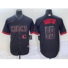 Men's Cincinnati Reds #19 Joey Votto Black 2023 City Connect Cool Base Stitched Jersey1