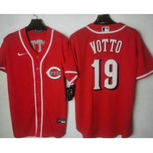 Men's Cincinnati Reds #19 Joey Votto Red Stitched MLB Cool Base Nike Jersey