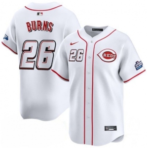 Men's Cincinnati Reds #26 Chase Burns White 2025 Speedway Classic Home Limited Stitched Baseball Jersey