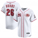 Men's Cincinnati Reds #26 Chase Burns White Home Limited Stitched Baseball Jersey