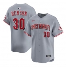 Men's Cincinnati Reds #30 Will Benson Gray Road Limited Stitched Baseball Jersey