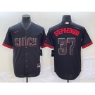 Men's Cincinnati Reds #37 Tyler Stephenson Black 2023 City Connect Cool Base Stitched Jersey