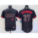 Men's Cincinnati Reds #37 Tyler Stephenson Black 2023 City Connect Flex Base Stitched Jersey