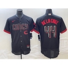 Men's Cincinnati Reds #44 Elly De La Cruz Black 2023 City Connect Cool Base Stitched Jersey 1