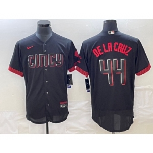 Men's Cincinnati Reds #44 Elly De La Cruz Black 2023 City Connect Cool Base Stitched Jersey
