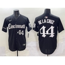 Men's Cincinnati Reds #44 Elly De La Cruz Black 'Gothic Queen City Edition' Vapor Premier Limited Stitched Baseball Jersey