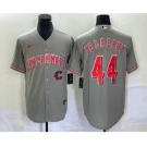 Men's Cincinnati Reds #44 Elly De La Cruz Grey Cool Base Stitched Baseball Jersey1