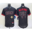 Men's Cincinnati Reds #44 Elly De La Cruz Number Black 2023 City Connect Flex Base Stitched Baseball Jersey2