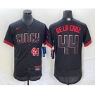 Men's Cincinnati Reds #44 Elly De La Cruz Number Black 2023 City Connect Flex Base Stitched Baseball Jersey4