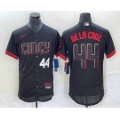 Men's Cincinnati Reds #44 Elly De La Cruz Number Black 2023 City Connect Flex Base Stitched Baseball Jersey